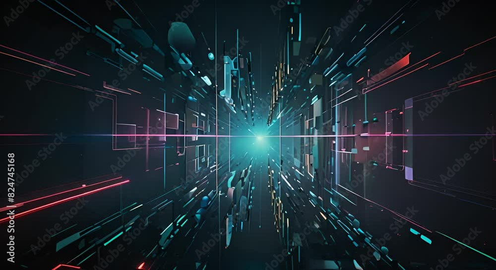 Digital Abstract Background pixels in the form of objects form an ...