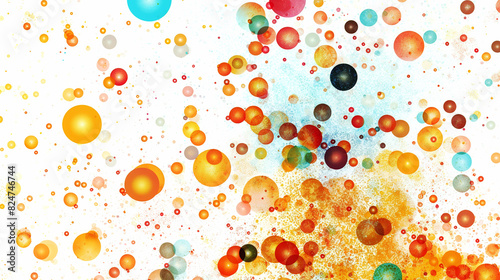 Abstract colorful background with dots and circles. Light multicolor background, with circles. Splash effect banner.