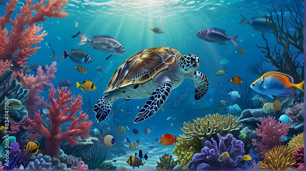fish in aquarium, ai generated fish in aquarium, ai generated