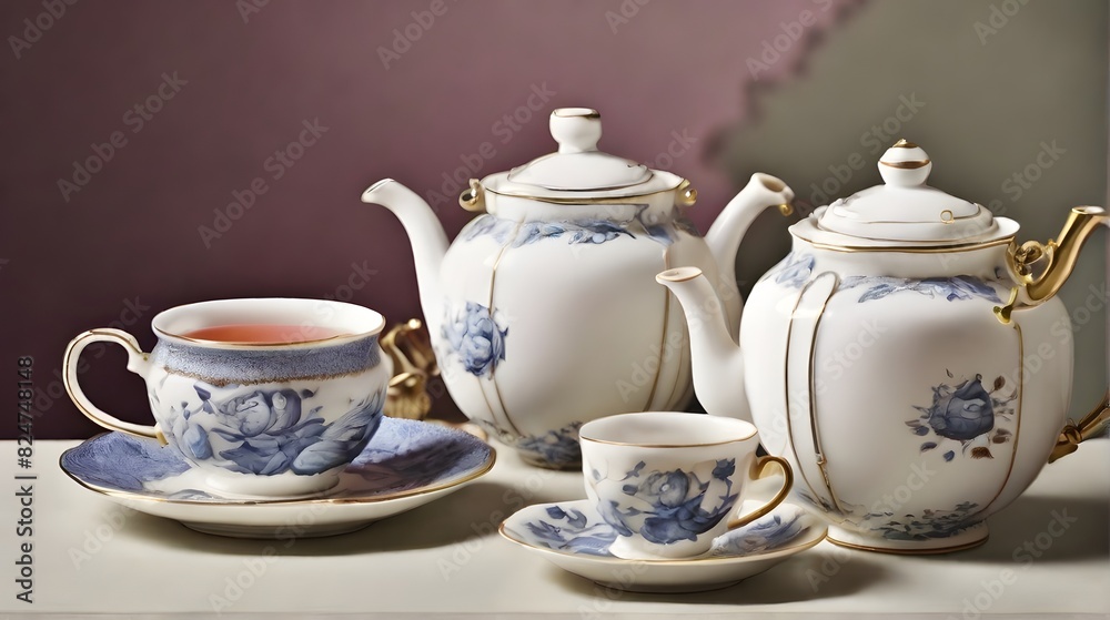 teapot and cups, ai generated teapot and cups, ai generated