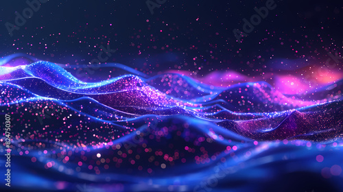 Wallpaper Mural Glowing wavy lines background Torontodigital.ca