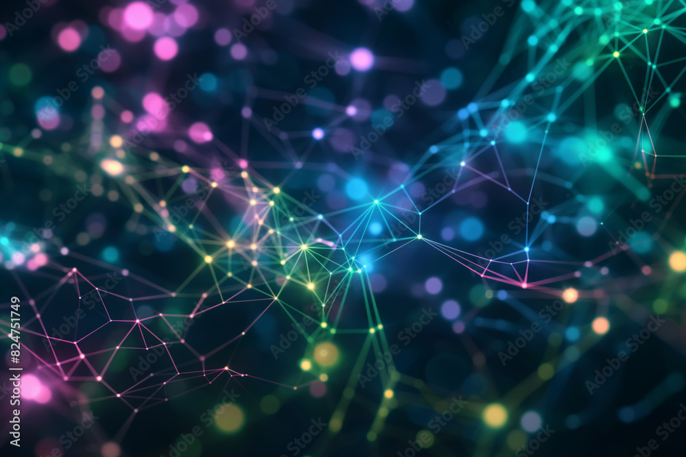 Digital abstract background featuring a network of connected lines and glowing dots. Representing concepts like connectivity. Internet. Technology. Data science Digital abstract background featuring a network of connected lines and glowing dots. Representing concepts like connectivity. Internet. Technology. Data science