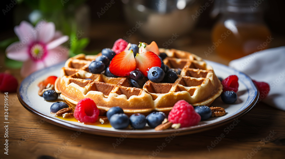 Coconut Flour Waffles recipe. Generative AI