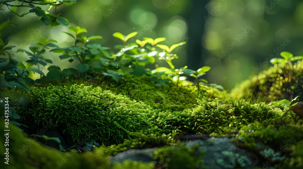 Forest moss and trees poster background Forest moss and trees poster background