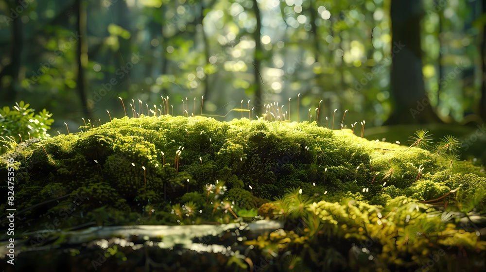 Forest moss and trees poster background Forest moss and trees poster background