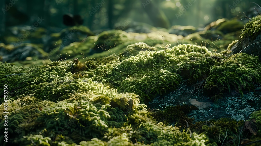 Forest moss and trees poster background Forest moss and trees poster background