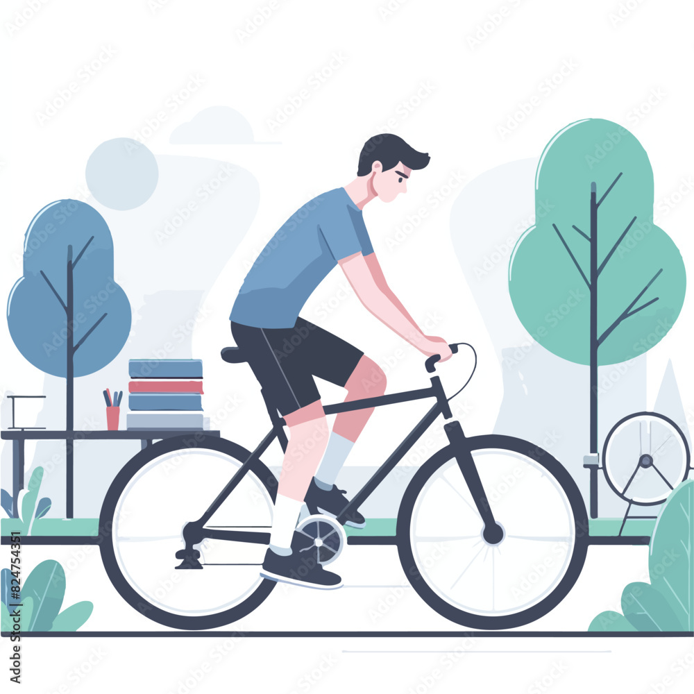 Obraz premium young man with bike