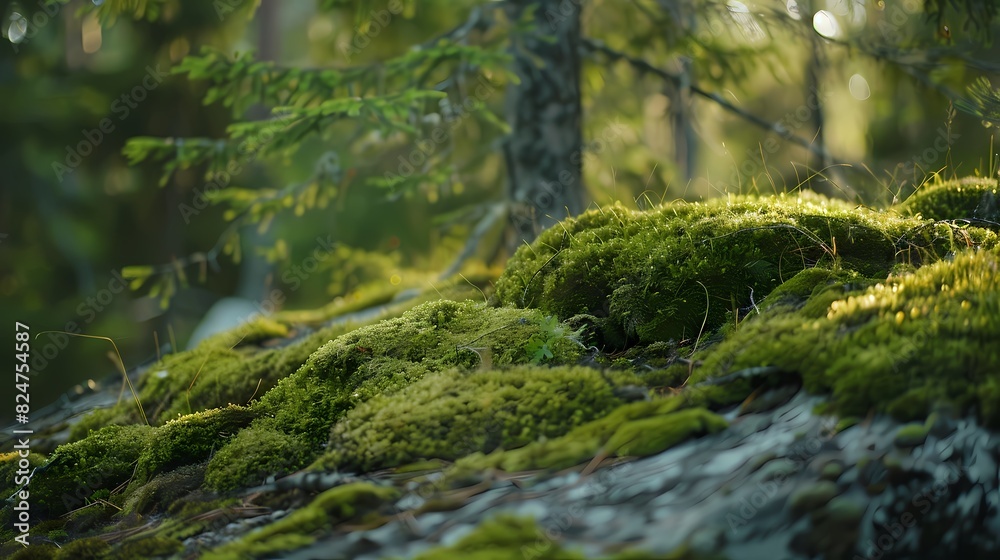 Forest moss and trees poster background Forest moss and trees poster background