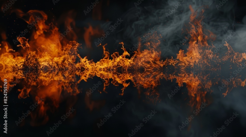 Fire on black background Fire on black background