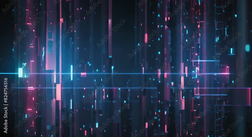 Digital Abstract Background pixels in the form of objects form an ...