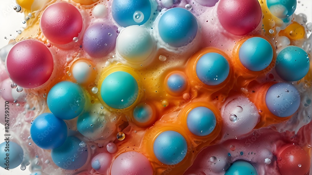 Bubbles of color and soap foam isolated on white Bubbles of color and soap foam isolated on white