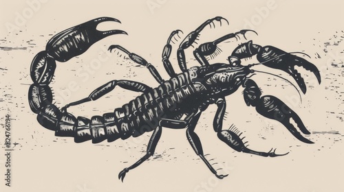 Overlay design element featuring hand-drawn scorpions