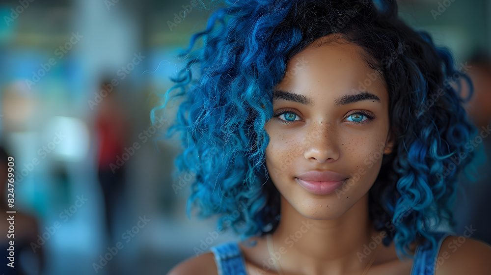Person with Blue Dreadlocks A Vibrant Portrait Person with Blue Dreadlocks A Vibrant Portrait
