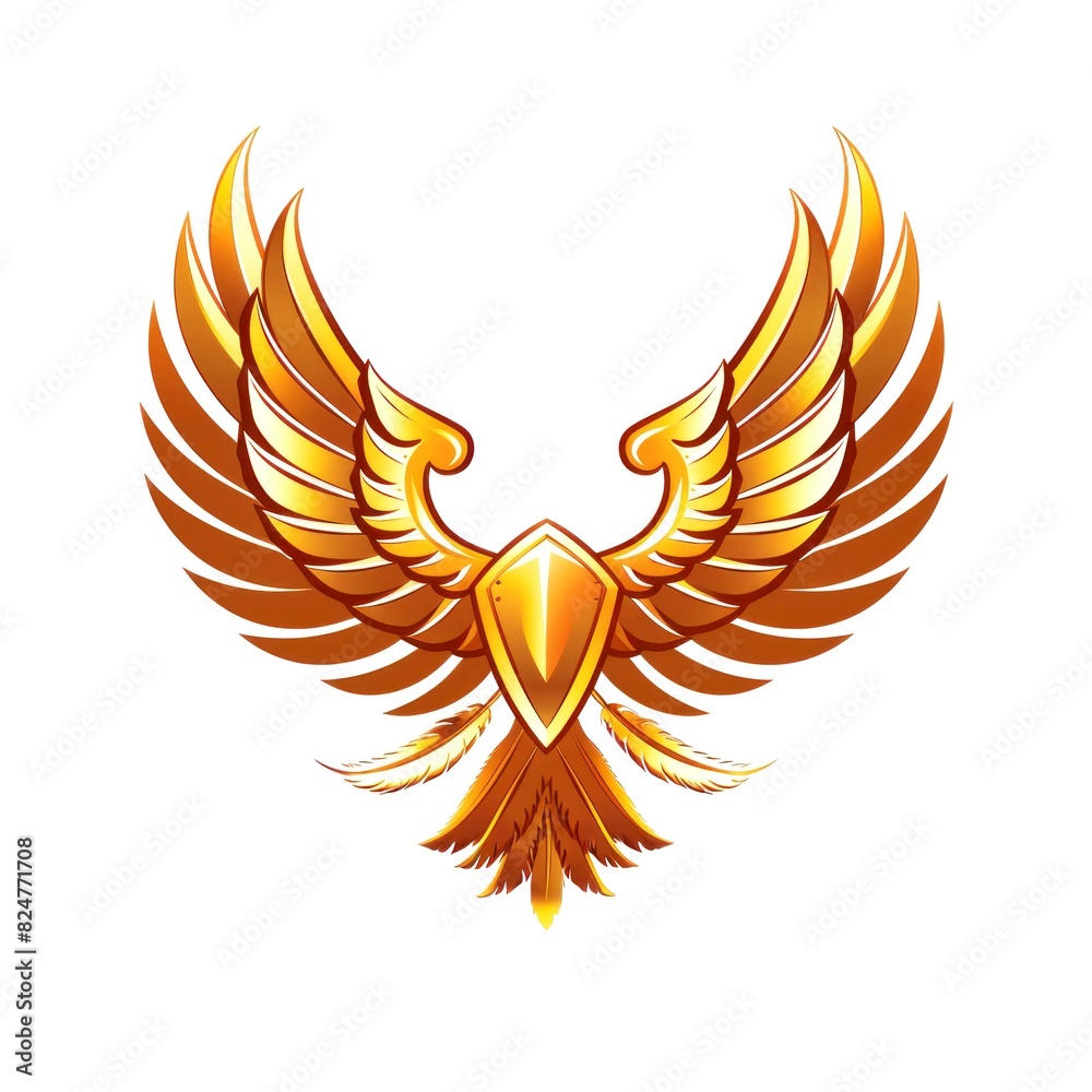 illustration art emblem of eagle and wing illustration art emblem of eagle and wing