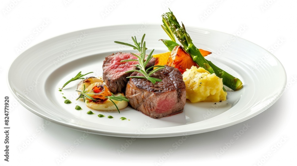 Grilled Steak with Asparagus and Mashed Potatoes Grilled Steak with Asparagus and Mashed Potatoes