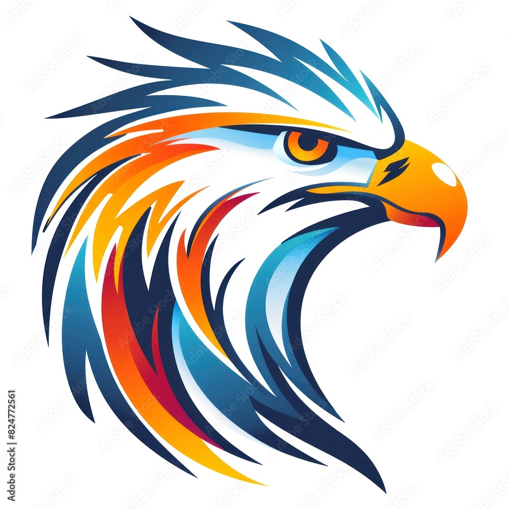 Fototapeta premium illustration art emblem of eagle and wing