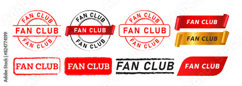 rubber stamp and ribbon fan club label sticker sign for group association society