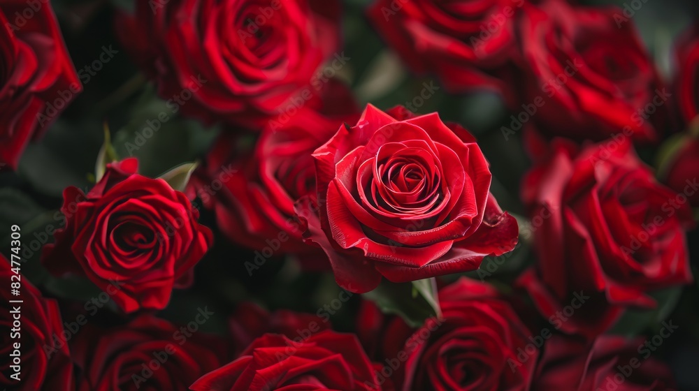Valentine's Day background, macro shot of red roses Valentine's Day background, macro shot of red roses