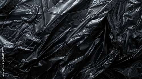 Wallpaper with wrinkled plastic wrap over a black background © Антон Сальников