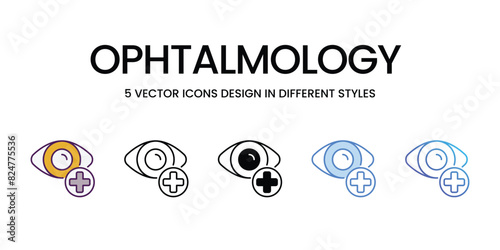 Ophtalmology  Icons different style vector stock illustration
