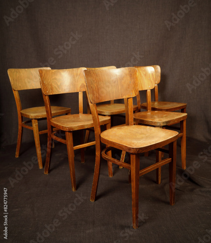 old vintage furniture on a gray background photo