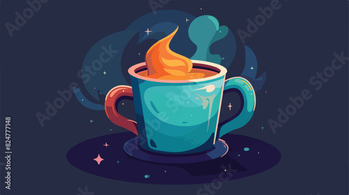 Smoking hot drink cup. Cozy mug icon Cartoon Vector style