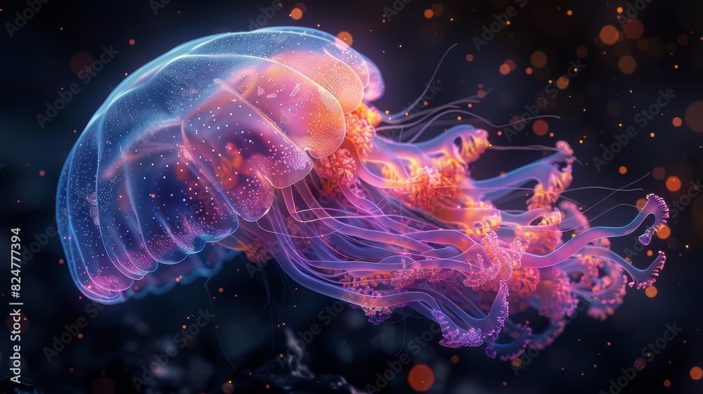 A dazzlingly luminescent alien creature A dazzlingly luminescent alien creature