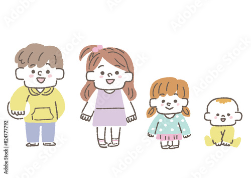 
かわいい子供達のイラストセット
