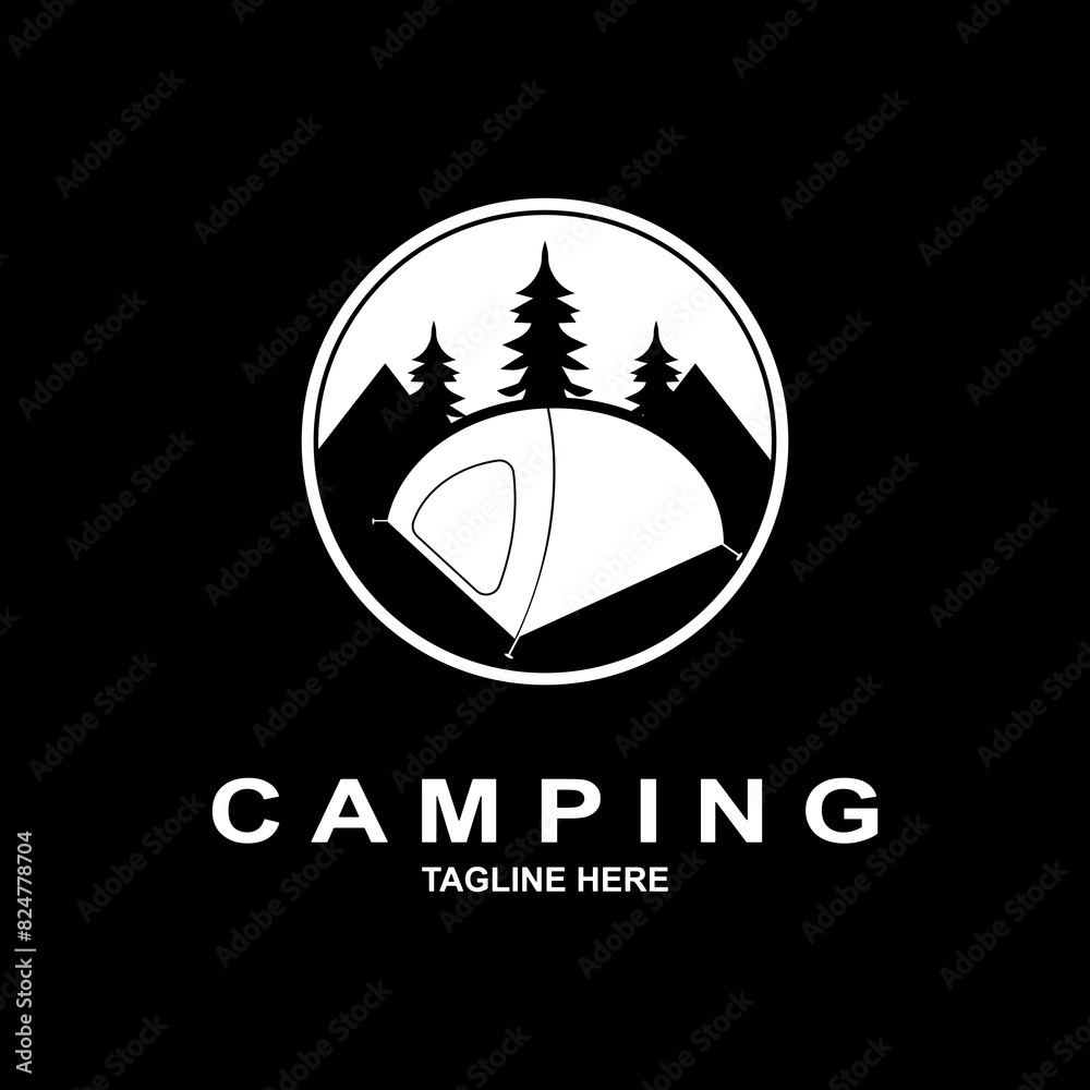 Camping and outdoor logo template. Nature lover icon vector illustration. Logo for nature lovers, travelers, mountain climbers, etc. Camping and outdoor logo template. Nature lover icon vector illustration. Logo for nature lovers, travelers, mountain climbers, etc.