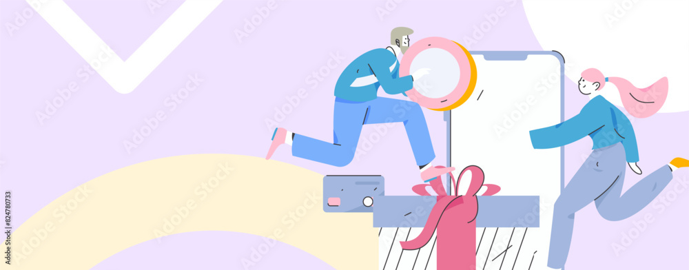 Holiday shopping people doing e-commerce online shopping flat vector concept operation hand drawn illustration
Holiday shopping people doing e-commerce online shopping flat vector concept operation hand drawn illustration