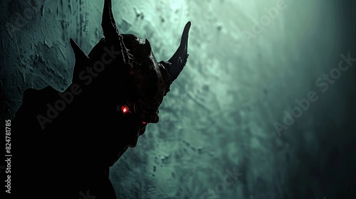A dark demon shadow, showing the concept of the devil inside yourself photo