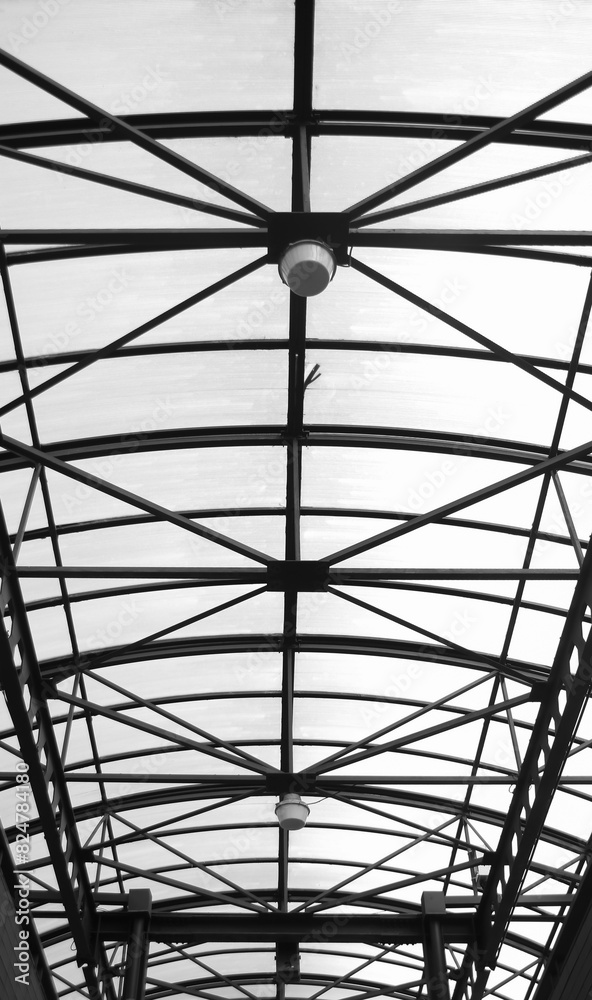 Vertical black and whitestructure of steel for building construction on sky background. Vertical black and whitestructure of steel for building construction on sky background.