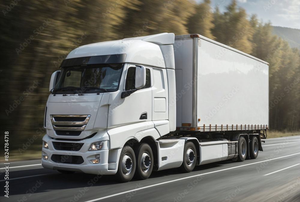 Modern Commercial Delivery Truck In The City Landscape