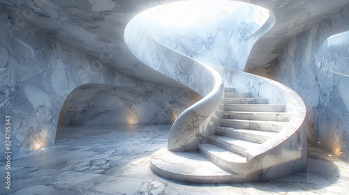 Spiral staircase with high quality marble