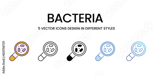 Bacteria  Icons different style vector stock illustration