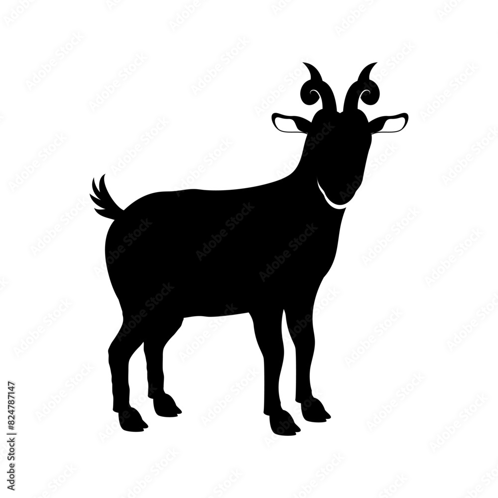goat silhouette vector illustration. Eid al-Adha Mubarak Bakrid festival goat silhouette vector illustration. Eid al-Adha Mubarak Bakrid festival