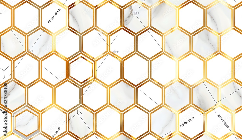 Vector seamless pattern with gold lines and hexagons in a modern style
Vector seamless pattern with gold lines and hexagons in a modern style