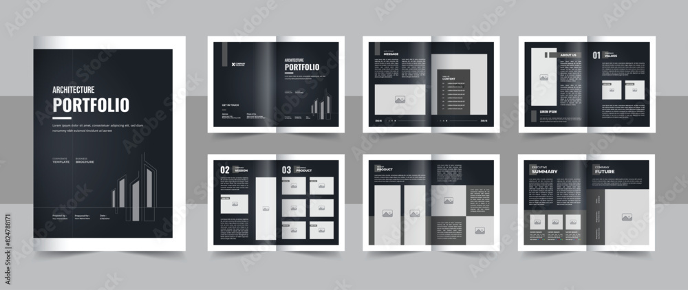 Print ready architecture or interior portfolio brochure design template layout vector Print ready architecture or interior portfolio brochure design template layout vector