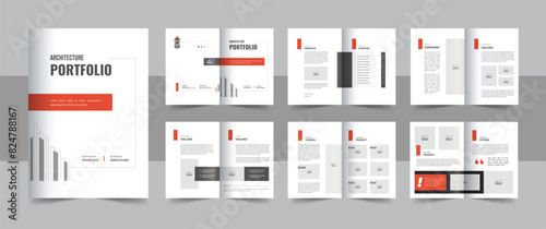 Architecture portfolio design layout or interior portfolio brochure template layout vector