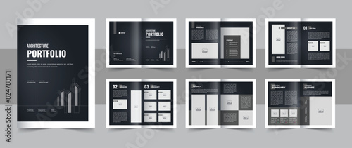 Print ready architecture or interior portfolio brochure design template layout vector