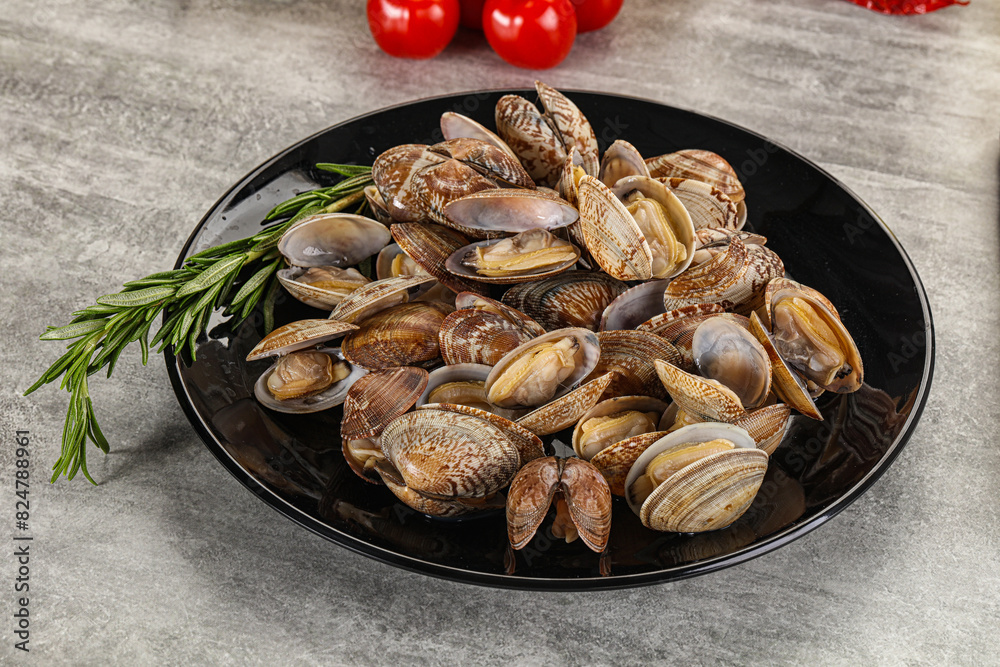 Fototapeta premium Raw vongole clams for cooking