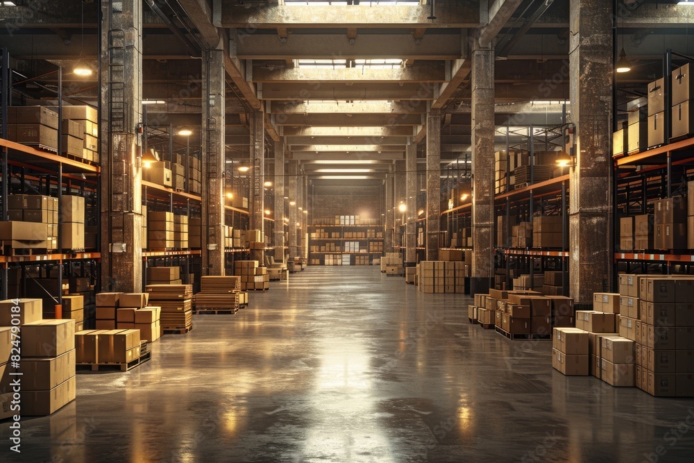 Large warehouse stacking of goods