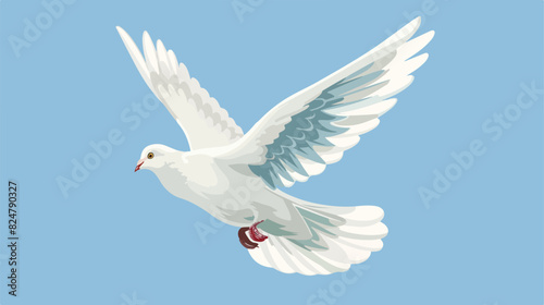 White pigeon flying. Cartoon bird icon. Wild animal C