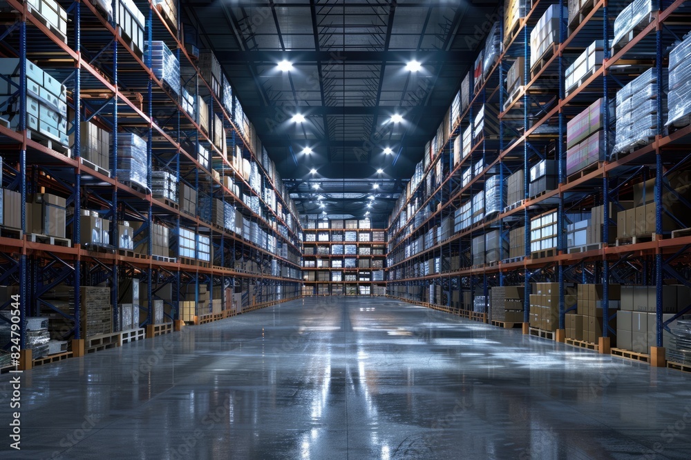 Large warehouse stacking of goods