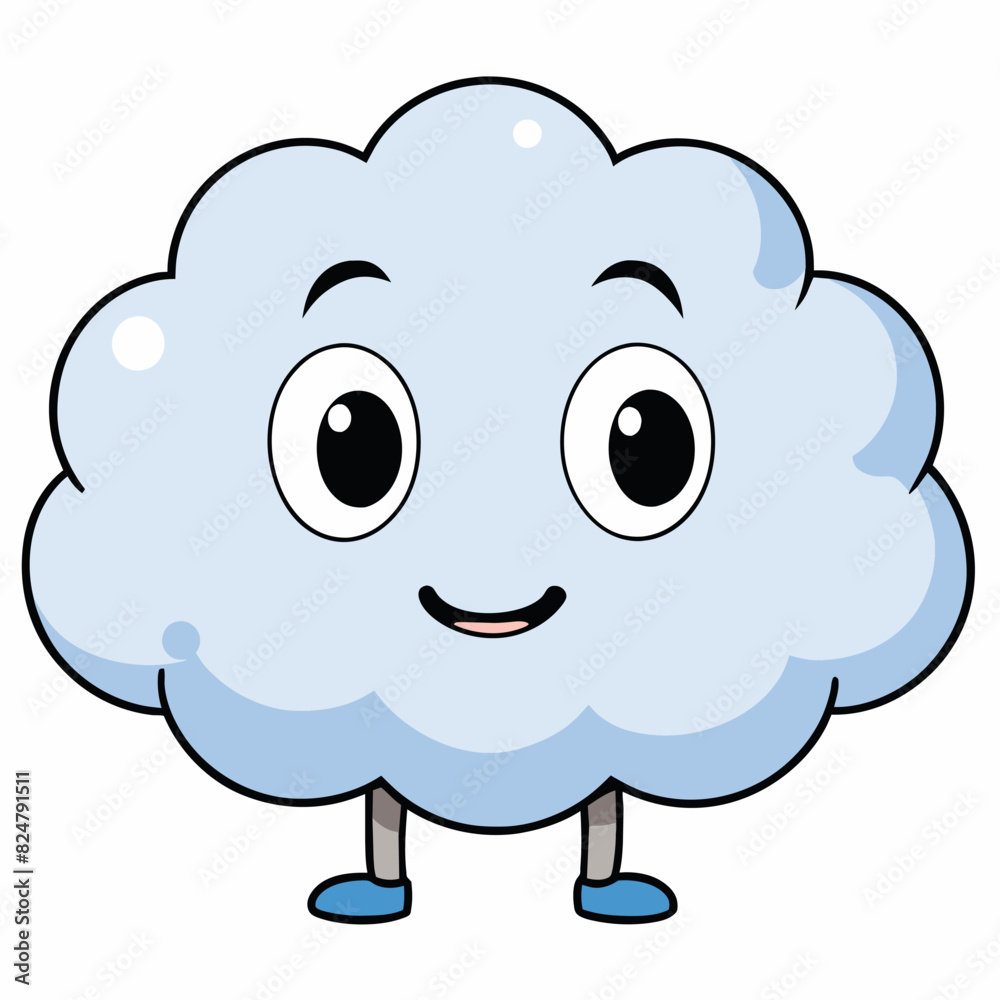 Adorable Fluffy Cloud Cartoon Drawing, Cute Fluffy Cloud Graphic Adorable Fluffy Cloud Cartoon Drawing, Cute Fluffy Cloud Graphic