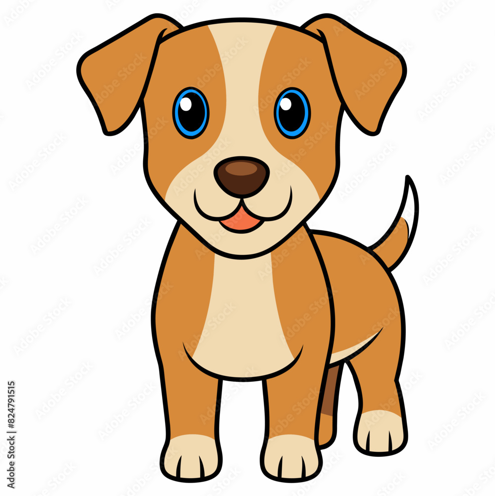 Adorable Dog Cartoon Drawing, Cute Dog Graphic Adorable Dog Cartoon Drawing, Cute Dog Graphic