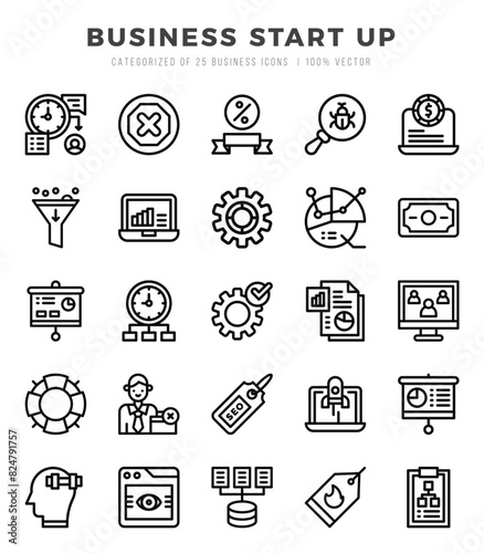 Business Start Up Icon Bundle 25 Icons for Websites and Apps