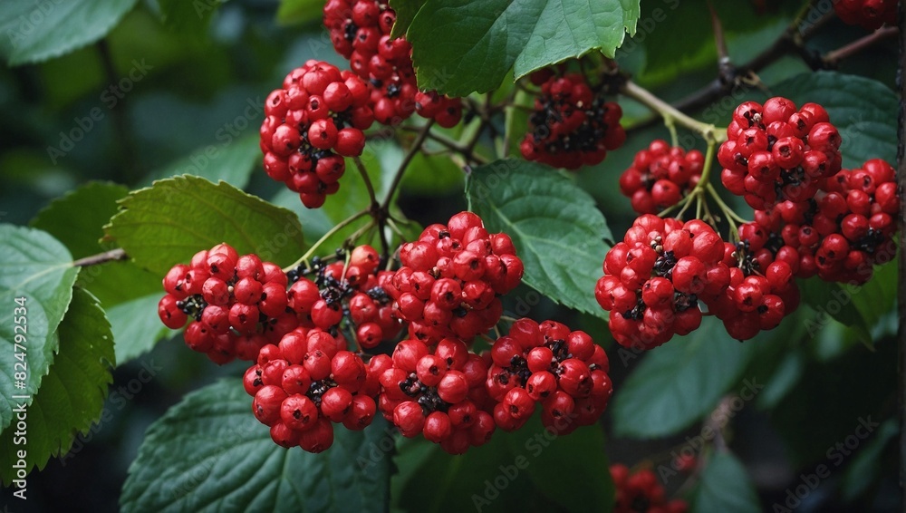 A ripe viburnum up close A ripe viburnum up close