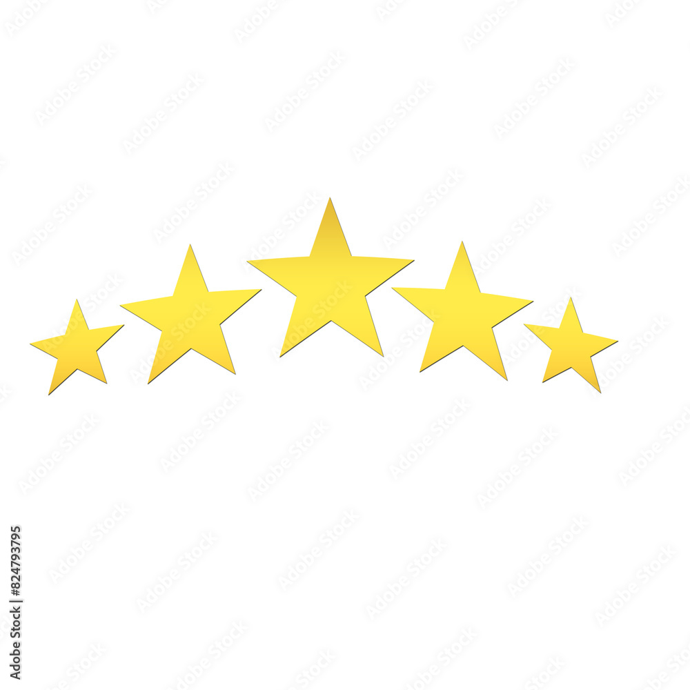 5 Star Ranking With Golden Stars 5 Star Ranking With Golden Stars