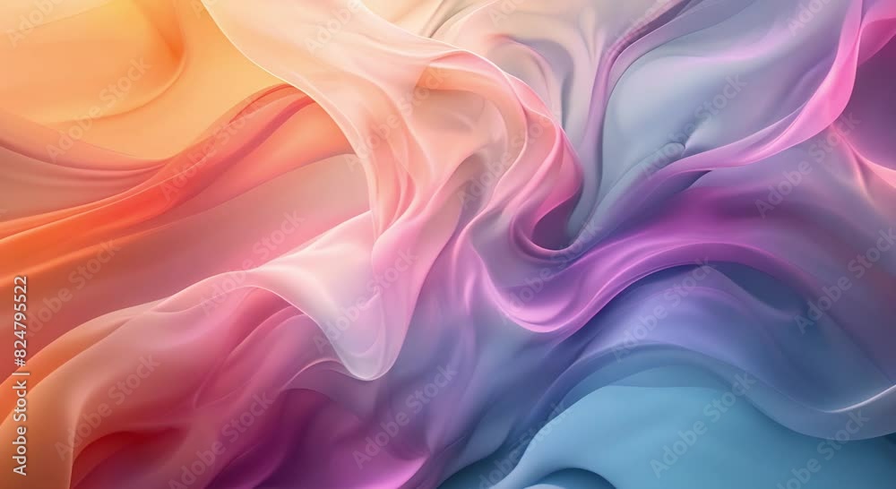 A painting of a colorful, flowing scarf made of many shades of red, orange, pink, purple, blue and green. A painting of a colorful, flowing scarf made of many shades of red, orange, pink, purple, blue and green.